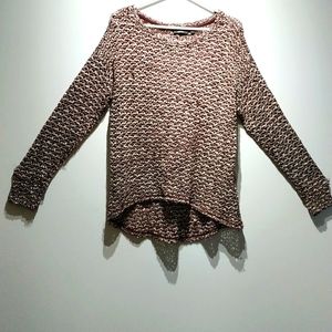 APT.9 gorgeous burgundy white knitted sweater very airy size S